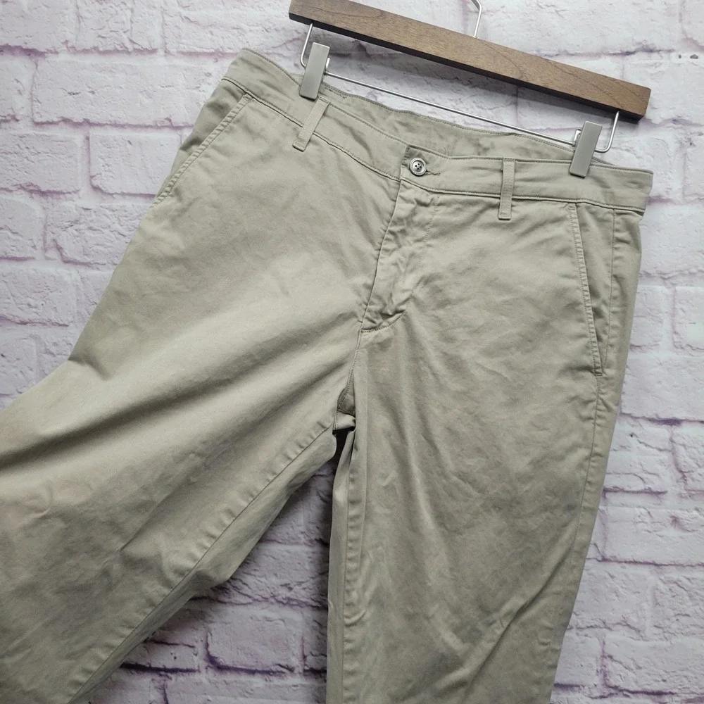 Adriano Goldschmied Tan Khaki Pants Mens 32x31 Flat Front Business Casual Preppy